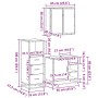 Set de muebles de baño 3 pzas madera contrachapada roble Sonoma de , Muebles de baño - Ref: Foro24-3301026, Precio: 224,67 €,...