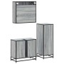Set de muebles de baño 3 pzas madera contrachapada gris sonoma de , Muebles de baño - Ref: Foro24-3301018, Precio: 263,78 €, ...