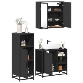 Juego de muebles de baño 3 pzas madera contrachapada negro de , Muebles de baño - Ref: Foro24-3300965, Precio: 233,28 €, Desc...