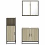 Set de muebles de baño 3 pzas madera contrachapada roble Sonoma de , Muebles de baño - Ref: Foro24-3300946, Precio: 203,28 €,...