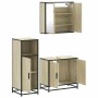 Set de muebles de baño 3 pzas madera contrachapada roble Sonoma de , Muebles de baño - Ref: Foro24-3300946, Precio: 203,28 €,...