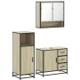 Set de muebles de baño 3 pzas madera contrachapada roble Sonoma de , Muebles de baño - Ref: Foro24-3300986, Precio: 224,77 €,...