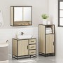 Set de muebles de baño 3 pzas madera contrachapada roble Sonoma de , Muebles de baño - Ref: Foro24-3300986, Precio: 224,77 €,...