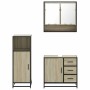 Set de muebles de baño 3 pzas madera contrachapada roble Sonoma de , Muebles de baño - Ref: Foro24-3300986, Precio: 224,77 €,...