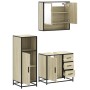 Set de muebles de baño 3 pzas madera contrachapada roble Sonoma de , Muebles de baño - Ref: Foro24-3300986, Precio: 224,77 €,...