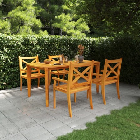 Juego de comedor de jardín 5 piezas madera maciza de acacia de vidaXL, Conjuntos de jardín - Ref: Foro24-3058003, Precio: 484...