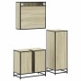 Set de muebles de baño 3 pzas madera contrachapada roble Sonoma de , Muebles de baño - Ref: Foro24-3300986, Precio: 224,77 €,...