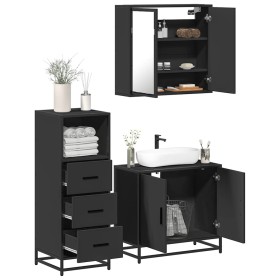 Juego de muebles de baño 3 pzas madera contrachapada negro de , Muebles de baño - Ref: Foro24-3301005, Precio: 236,02 €, Desc...