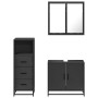 Juego de muebles de baño 3 pzas madera contrachapada negro de , Muebles de baño - Ref: Foro24-3301005, Precio: 236,02 €, Desc...