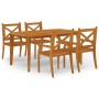 Juego de comedor de jardín 5 piezas madera maciza de acacia de vidaXL, Conjuntos de jardín - Ref: Foro24-3058003, Precio: 484...