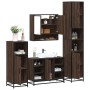 Set de muebles baño 4 pzas madera contrachapada roble marrón de , Muebles de baño - Ref: Foro24-3301244, Precio: 401,68 €, De...