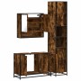 Set de muebles baño 3 pzas madera contrachapada roble ahumado de , Muebles de baño - Ref: Foro24-3301102, Precio: 298,94 €, D...