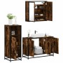 Set de muebles baño 3 pzas madera contrachapada roble ahumado de , Muebles de baño - Ref: Foro24-3300952, Precio: 230,54 €, D...