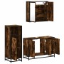 Set de muebles baño 3 pzas madera contrachapada roble ahumado de , Muebles de baño - Ref: Foro24-3300952, Precio: 230,54 €, D...