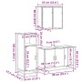 Set de muebles baño 3 pzas madera contrachapada roble ahumado de , Muebles de baño - Ref: Foro24-3300952, Precio: 230,54 €, D...