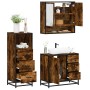 Set de muebles baño 3 pzas madera contrachapada roble ahumado de , Muebles de baño - Ref: Foro24-3301047, Precio: 256,22 €, D...