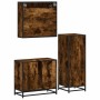 Set de muebles baño 3 pzas madera contrachapada roble ahumado de , Muebles de baño - Ref: Foro24-3301047, Precio: 256,22 €, D...