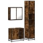 Set de muebles baño 3 pzas madera contrachapada roble ahumado de , Muebles de baño - Ref: Foro24-3301087, Precio: 289,52 €, D...