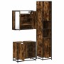 Set de muebles baño 3 pzas madera contrachapada roble ahumado de , Muebles de baño - Ref: Foro24-3301087, Precio: 289,52 €, D...