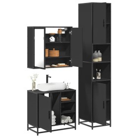 Juego de muebles de baño 3 pzas madera contrachapada negro de , Muebles de baño - Ref: Foro24-3301085, Precio: 310,00 €, Desc...