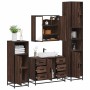 Set de muebles baño 4 pzas madera contrachapada roble marrón de , Muebles de baño - Ref: Foro24-3301204, Precio: 428,24 €, De...