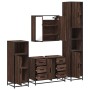 Set de muebles baño 4 pzas madera contrachapada roble marrón de , Muebles de baño - Ref: Foro24-3301204, Precio: 428,24 €, De...