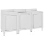 Fregadero de cocina profesional acero inoxidable 180x60x96 cm de vidaXL, Restauración - Ref: Foro24-3058275, Precio: 740,62 €...