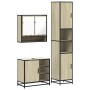 Set de muebles de baño 3 pzas madera contrachapada roble Sonoma de , Muebles de baño - Ref: Foro24-3301116, Precio: 289,95 €,...
