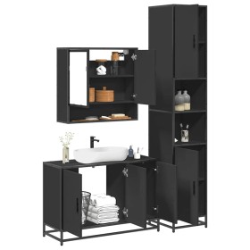 Juego de muebles de baño 3 pzas madera contrachapada negro de , Muebles de baño - Ref: Foro24-3301100, Precio: 320,25 €, Desc...
