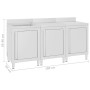 Fregadero de cocina profesional acero inoxidable 180x60x96 cm de vidaXL, Restauración - Ref: Foro24-3058275, Precio: 740,62 €...