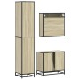 Set de muebles de baño 3 pzas madera contrachapada roble Sonoma de , Muebles de baño - Ref: Foro24-3301066, Precio: 285,64 €,...