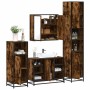Set de muebles baño 4 pzas madera contrachapada roble ahumado de , Muebles de baño - Ref: Foro24-3301212, Precio: 406,90 €, D...