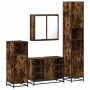 Set de muebles baño 4 pzas madera contrachapada roble ahumado de , Muebles de baño - Ref: Foro24-3301212, Precio: 406,90 €, D...