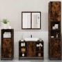 Set de muebles baño 4 pzas madera contrachapada roble ahumado de , Muebles de baño - Ref: Foro24-3301212, Precio: 406,90 €, D...