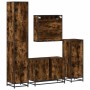 Set de muebles baño 4 pzas madera contrachapada roble ahumado de , Muebles de baño - Ref: Foro24-3301212, Precio: 406,90 €, D...