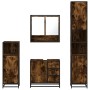 Set de muebles baño 4 pzas madera contrachapada roble ahumado de , Muebles de baño - Ref: Foro24-3301227, Precio: 432,87 €, D...