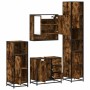 Set de muebles baño 4 pzas madera contrachapada roble ahumado de , Muebles de baño - Ref: Foro24-3301227, Precio: 432,87 €, D...
