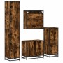 Set de muebles baño 4 pzas madera contrachapada roble ahumado de , Muebles de baño - Ref: Foro24-3301227, Precio: 432,87 €, D...