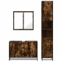 Set de muebles baño 3 pzas madera contrachapada roble ahumado de , Muebles de baño - Ref: Foro24-3301072, Precio: 298,08 €, D...