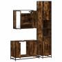 Set de muebles baño 3 pzas madera contrachapada roble ahumado de , Muebles de baño - Ref: Foro24-3301072, Precio: 298,08 €, D...