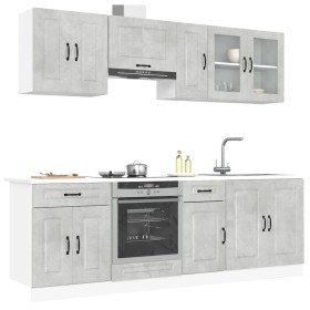 Mueble cocina Kalmar gris hormigón 8 pzas madera contrachapada de , Armarios de cocina - Ref: Foro24-3314825, Precio: 571,13 ...