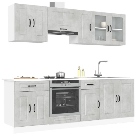 Mueble cocina Kalmar gris hormigón 8 pzas madera contrachapada de , Armarios de cocina - Ref: Foro24-3314825, Precio: 571,13 ...
