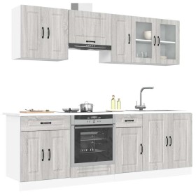 Mueble cocina Kalmar sonoma gris 8 pzas madera contrachapada de , Armarios de cocina - Ref: Foro24-3314827, Precio: 563,75 €,...