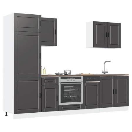 Mueble de cocina Kalmar negra 7 piezas madera contrachapada de , Armarios de cocina - Ref: Foro24-3314782, Precio: 644,87 €, ...
