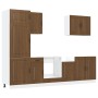 Mueble cocina Kalmar roble marrón 7 pzas madera contrachapada de , Armarios de cocina - Ref: Foro24-3314768, Precio: 573,75 €...
