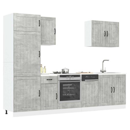 Mueble cocina Kalmar gris hormigón 7 pzas madera contrachapada de , Armarios de cocina - Ref: Foro24-3314775, Precio: 584,04 ...