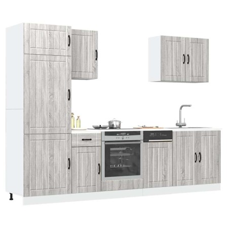 Mueble cocina Kalmar sonoma gris 7 pzas madera contrachapada de , Armarios de cocina - Ref: Foro24-3314777, Precio: 575,14 €,...
