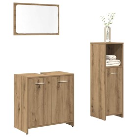 Juego de muebles baño 3 piezas madera ingeniería roble artisan de , Muebles de baño - Ref: Foro24-3328560, Precio: 110,84 €, ...