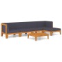 Juego muebles de jardín y cojines 6 pzas madera maciza acacia de vidaXL, Conjuntos de jardín - Ref: Foro24-3058141, Precio: 7...
