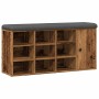 Banco zapatero madera de ingeniería madera vieja 102x32x50 cm de , Bancos para recibidores y almacenamiento - Ref: Foro24-857...